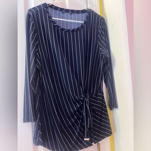 Tommy Hilfiger Dark Blue Shirt with White Stripes
